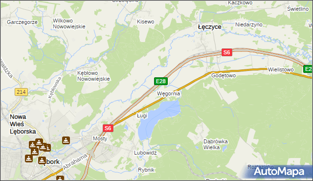 mapa Węgornia, Węgornia na mapie Targeo