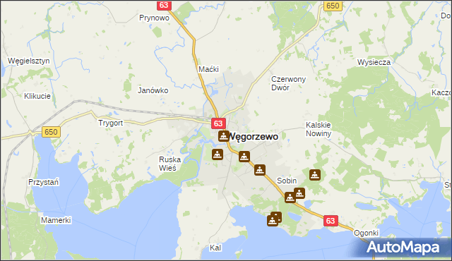 mapa Węgorzewo, Węgorzewo na mapie Targeo