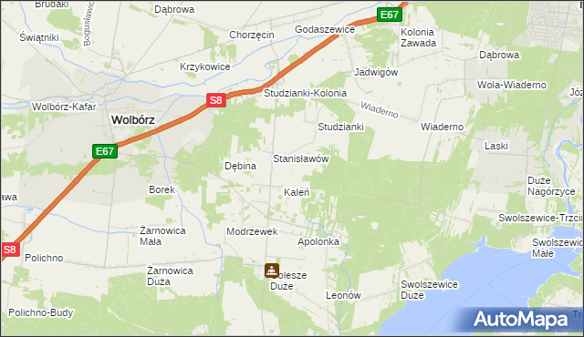 mapa Węgrzynów gmina Wolbórz, Węgrzynów gmina Wolbórz na mapie Targeo