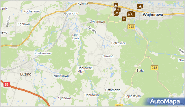 mapa Wielkie Gowino, Wielkie Gowino na mapie Targeo