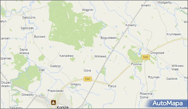 mapa Wiklewo, Wiklewo na mapie Targeo