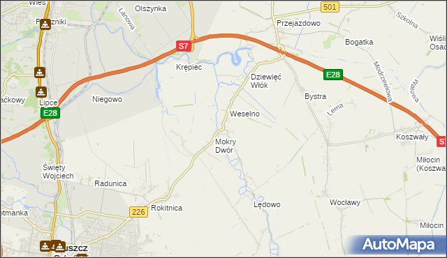 mapa Wiślina, Wiślina na mapie Targeo