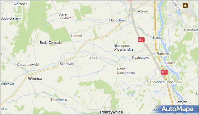 mapa Witki gmina Pokrzywnica, Witki gmina Pokrzywnica na mapie Targeo