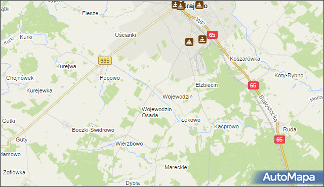 mapa Wojewodzin, Wojewodzin na mapie Targeo