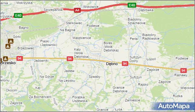 mapa Wola Dębińska, Wola Dębińska na mapie Targeo