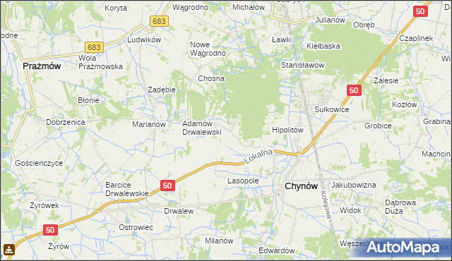 mapa Wola Pieczyska, Wola Pieczyska na mapie Targeo