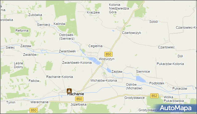 mapa Wożuczyn, Wożuczyn na mapie Targeo