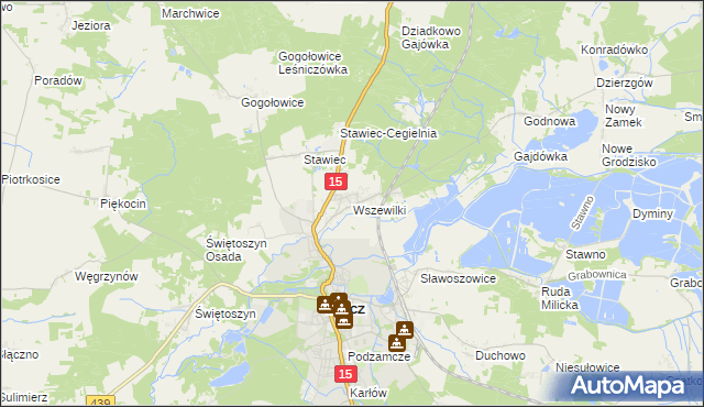 mapa Wszewilki, Wszewilki na mapie Targeo
