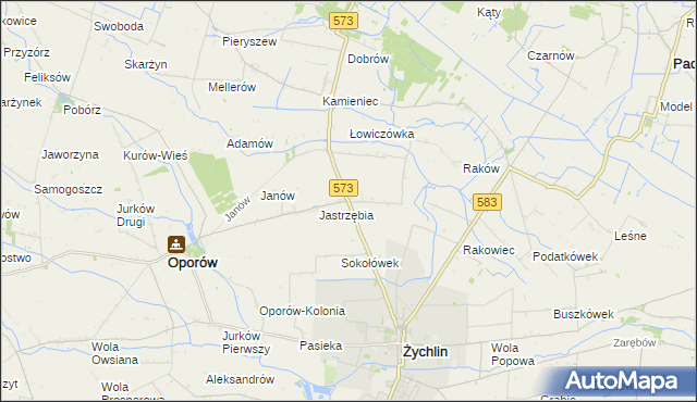 mapa Żabików gmina Żychlin, Żabików gmina Żychlin na mapie Targeo