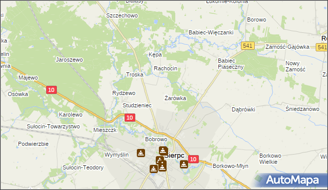 mapa Żarówka gmina Sierpc, Żarówka gmina Sierpc na mapie Targeo