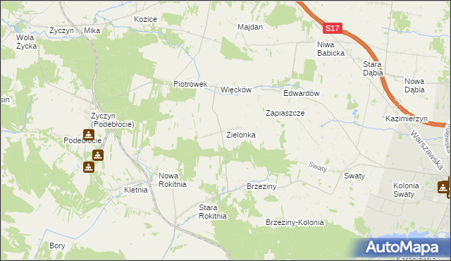 mapa Zielonka gmina Stężyca, Zielonka gmina Stężyca na mapie Targeo