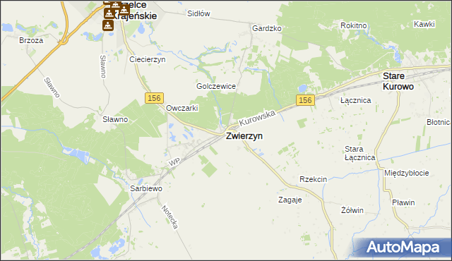 mapa Zwierzyn powiat strzelecko-drezdenecki, Zwierzyn powiat strzelecko-drezdenecki na mapie Targeo