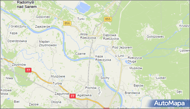 mapa Kępa Rzeczycka, Kępa Rzeczycka na mapie Targeo