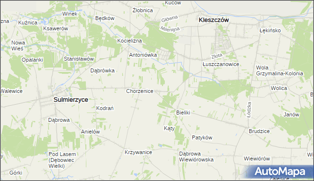 mapa Marcinów gmina Sulmierzyce, Marcinów gmina Sulmierzyce na mapie Targeo