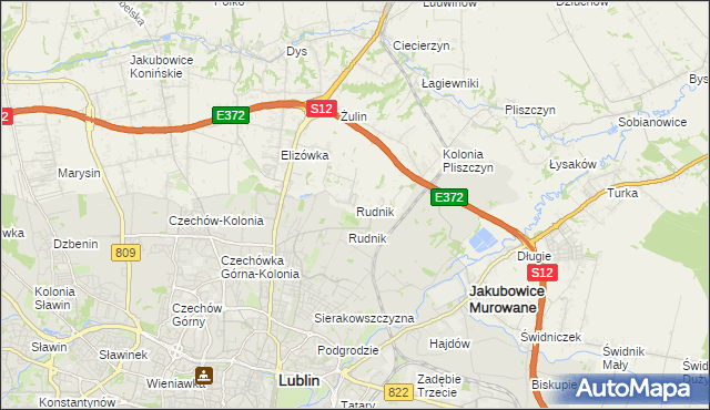 mapa Rudnik gmina Wólka, Rudnik gmina Wólka na mapie Targeo