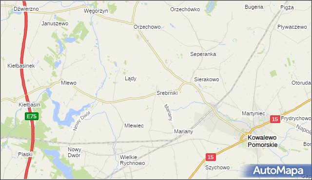 mapa Srebrniki, Srebrniki na mapie Targeo