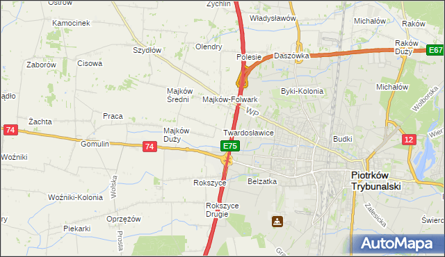 mapa Twardosławice, Twardosławice na mapie Targeo