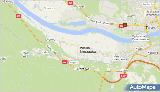mapa Wielka Nieszawka, Wielka Nieszawka na mapie Targeo
