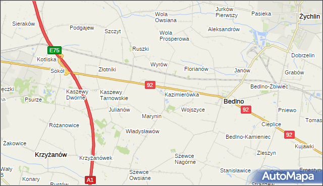 mapa Wojszyce Osada, Wojszyce Osada na mapie Targeo