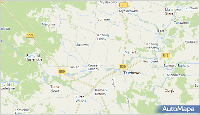 mapa Wyczałkowo, Wyczałkowo na mapie Targeo