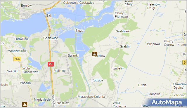 mapa Anielew gmina Kramsk, Anielew gmina Kramsk na mapie Targeo