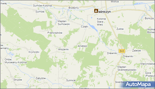 mapa Anielpol, Anielpol na mapie Targeo