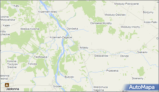 mapa Arbasy, Arbasy na mapie Targeo