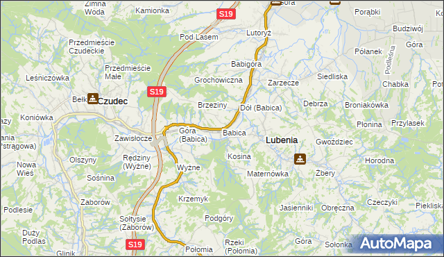 mapa Babica gmina Czudec, Babica gmina Czudec na mapie Targeo