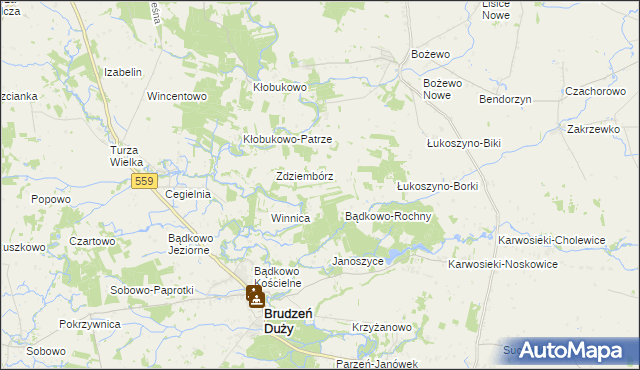 mapa Bądkowo-Podlasie, Bądkowo-Podlasie na mapie Targeo