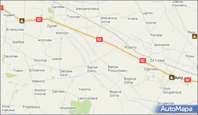 mapa Bąków Górny, Bąków Górny na mapie Targeo