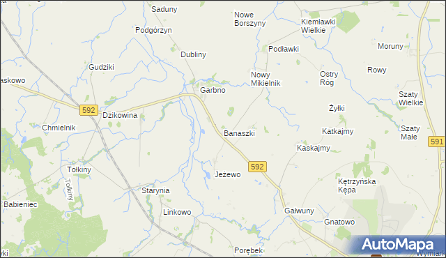 mapa Banaszki, Banaszki na mapie Targeo