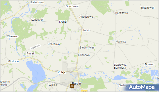 mapa Barcin-Wieś, Barcin-Wieś na mapie Targeo