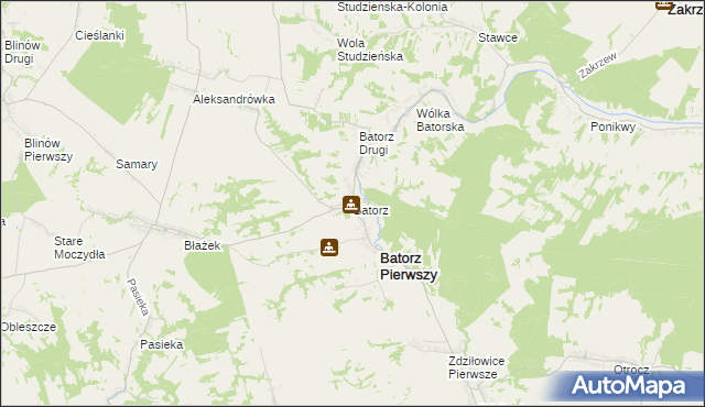 mapa Batorz, Batorz na mapie Targeo