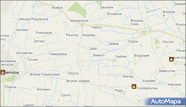 mapa Białocin gmina Iłów, Białocin gmina Iłów na mapie Targeo