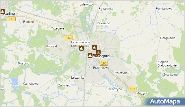 mapa Białogard, Białogard na mapie Targeo