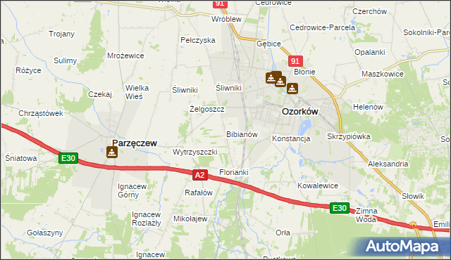 mapa Bibianów, Bibianów na mapie Targeo