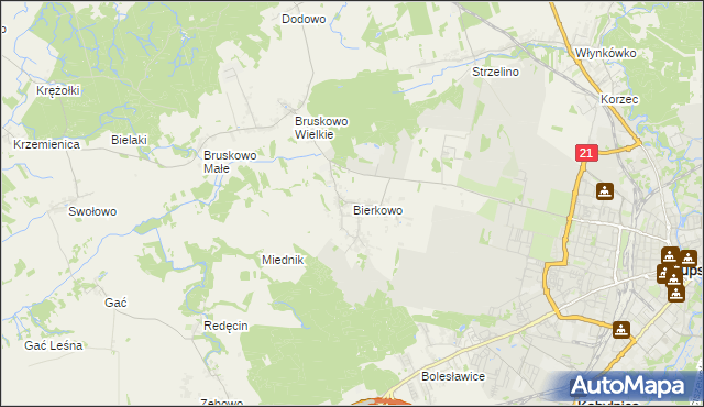 mapa Bierkowo, Bierkowo na mapie Targeo
