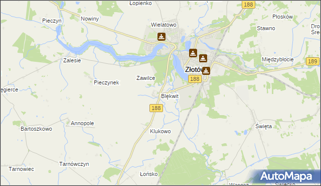 mapa Blękwit, Blękwit na mapie Targeo