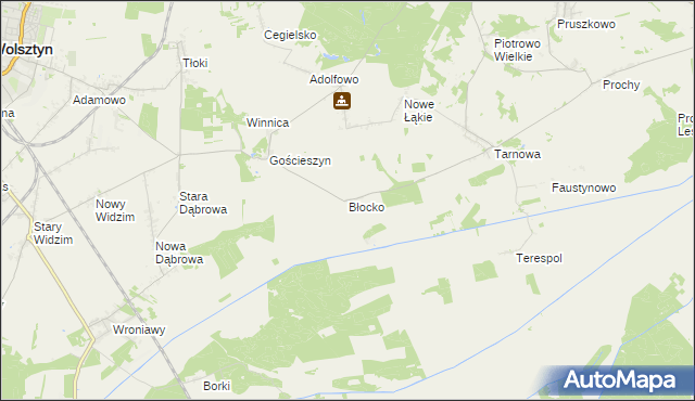 mapa Błocko, Błocko na mapie Targeo