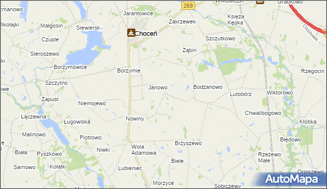 mapa Bodzanówek gmina Choceń, Bodzanówek gmina Choceń na mapie Targeo