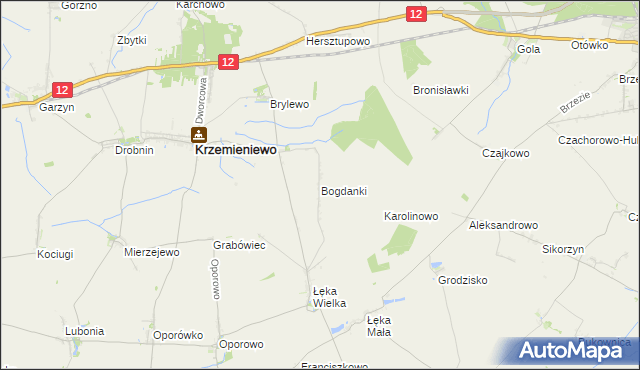 mapa Bogdanki gmina Poniec, Bogdanki gmina Poniec na mapie Targeo