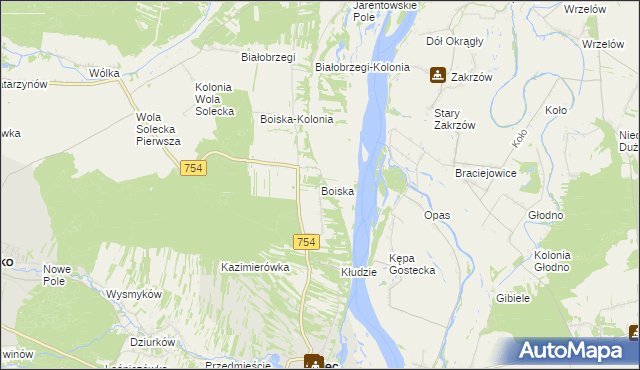 mapa Boiska, Boiska na mapie Targeo