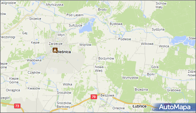 mapa Borzymów, Borzymów na mapie Targeo