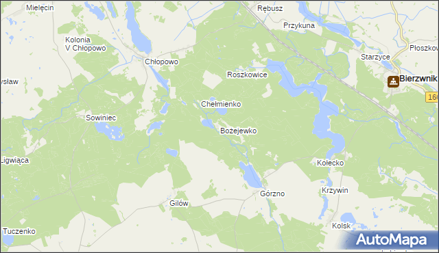 mapa Bożejewko, Bożejewko na mapie Targeo