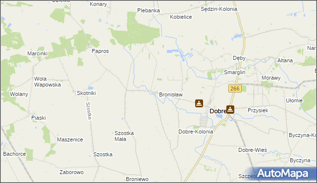 mapa Bronisław gmina Dobre, Bronisław gmina Dobre na mapie Targeo