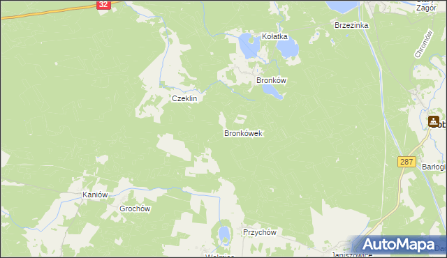 mapa Bronkówek, Bronkówek na mapie Targeo