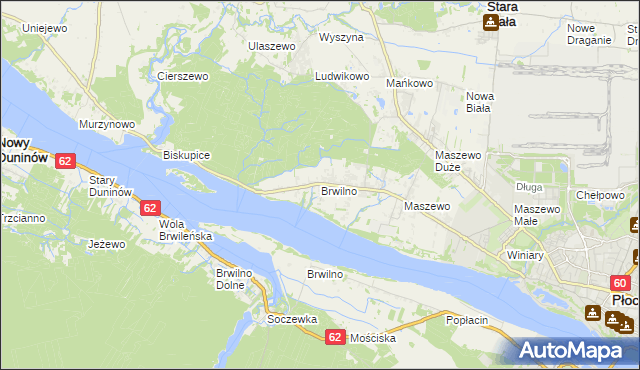 mapa Brwilno gmina Stara Biała, Brwilno gmina Stara Biała na mapie Targeo