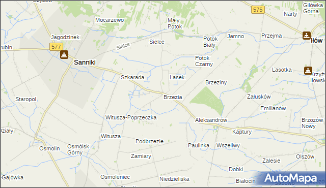 mapa Brzezia, Brzezia na mapie Targeo