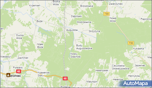 mapa Budy Augustowskie, Budy Augustowskie na mapie Targeo