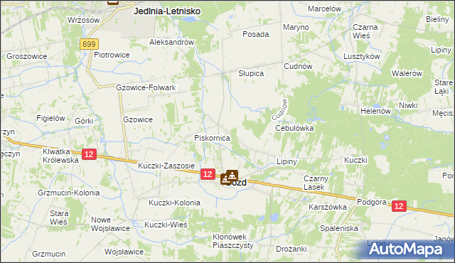 mapa Budy Niemianowskie, Budy Niemianowskie na mapie Targeo